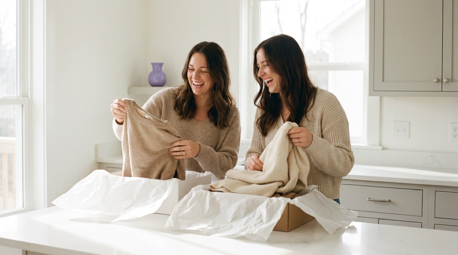 Founders opening a delivery of finished creative